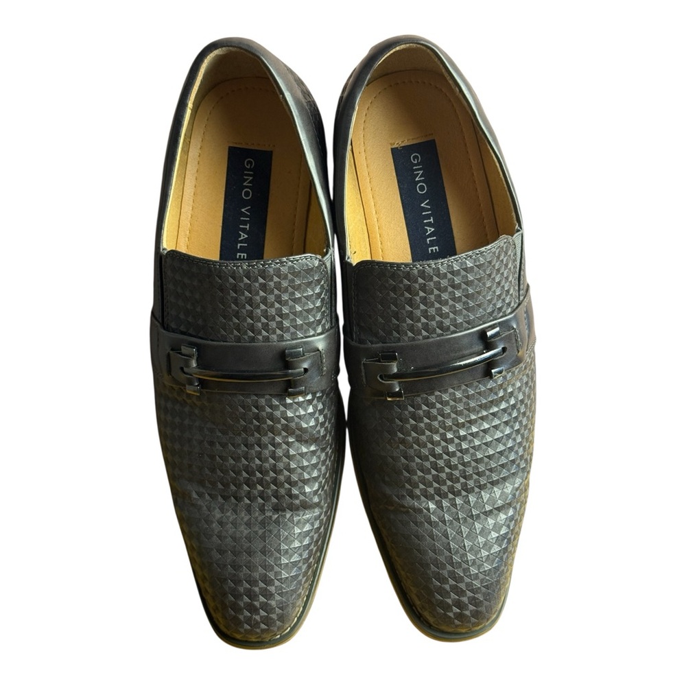 Gino Vitale Men's Diamond Cut  Loafers Charcoal Gray G 630-123 SZ 8.5 Pre-love